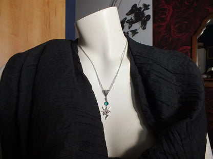 Collier swarovski vert et fée - Aurore Lune 
