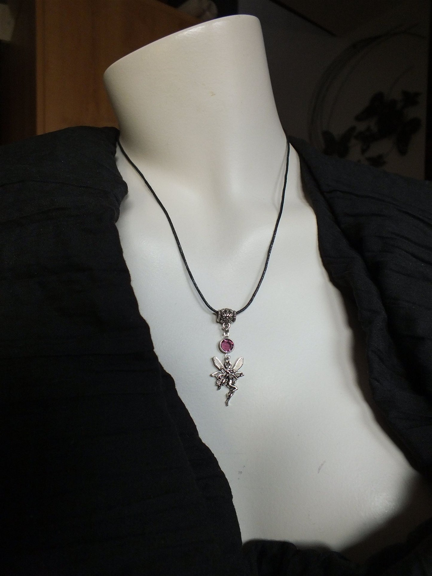 Collier swarovski violet clair et fée - Aurore Lune 