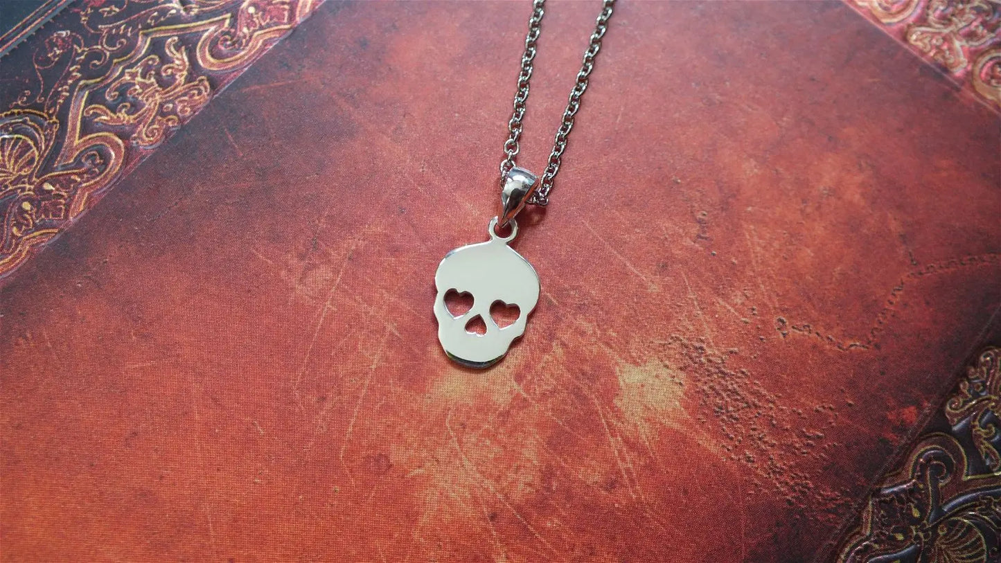 Collier tête de mort girlie et chaîne - Aurore Lune 