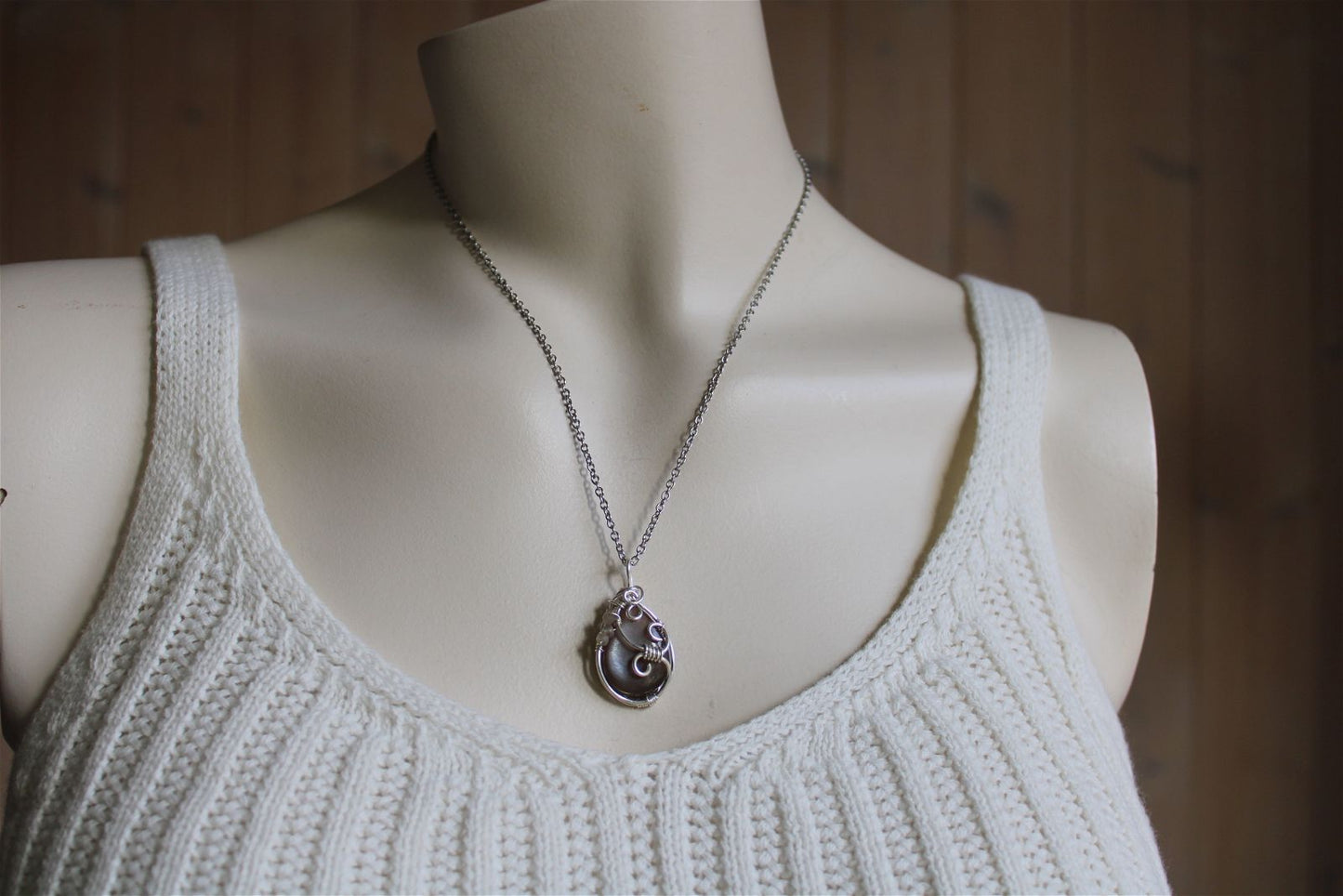 Collier wirewrap avec pierre de lune - Aurore Lune 