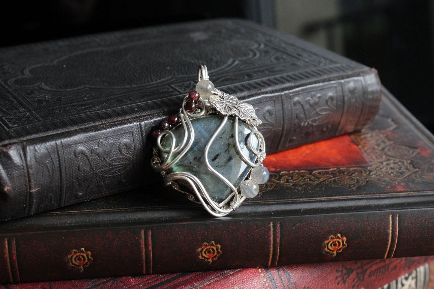 Collier wirewrap en labradorite - Aurore Lune 