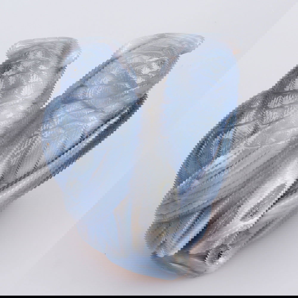 Couple de chouettes en agate - Aurore Lune 