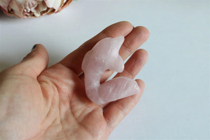 Dauphin en quartz rose - Aurore Lune 