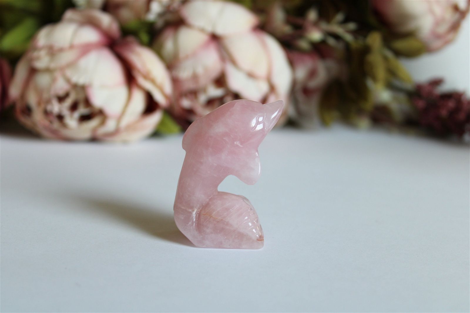 Dauphin en quartz rose - Aurore Lune 