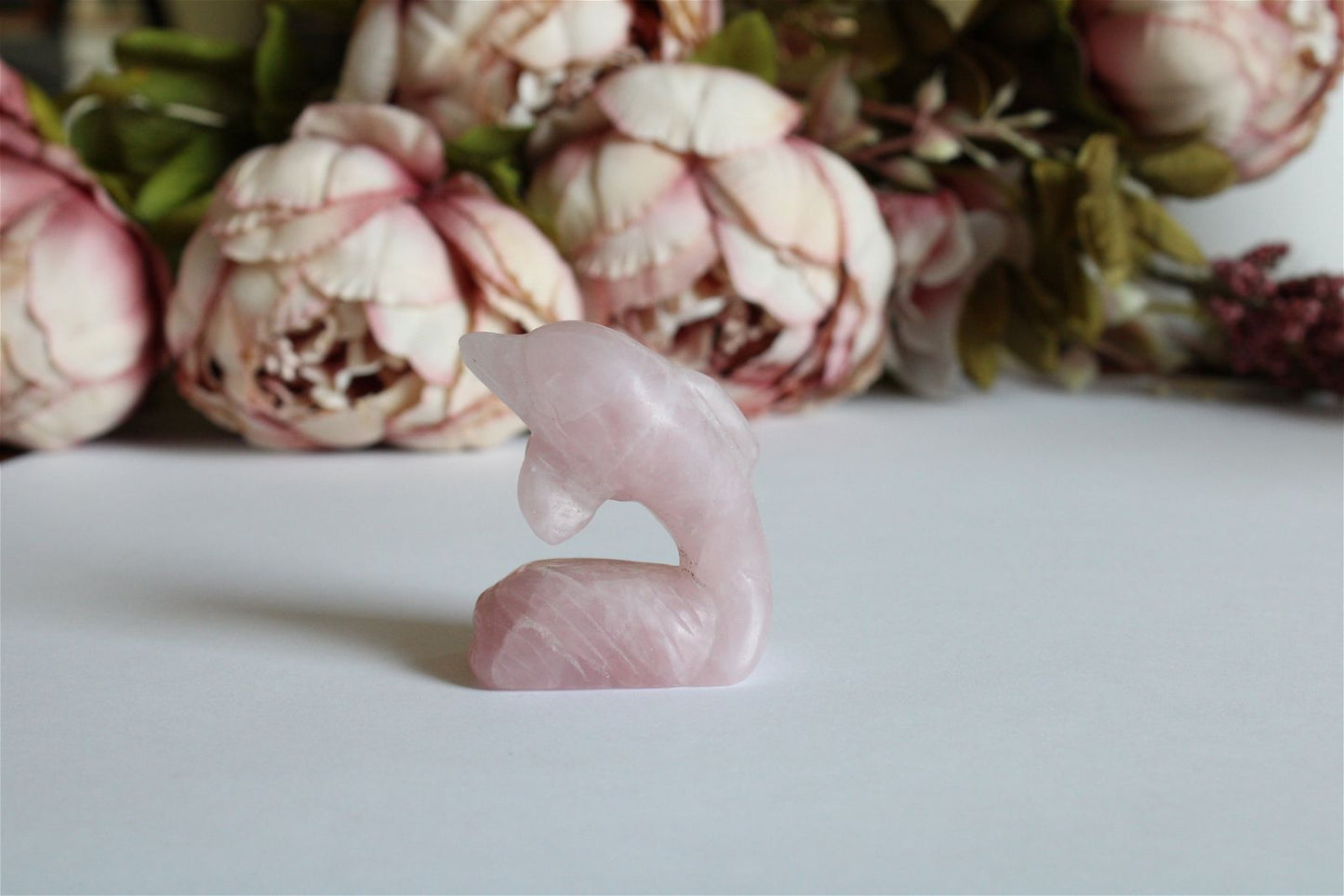 Dauphin en quartz rose - Aurore Lune 