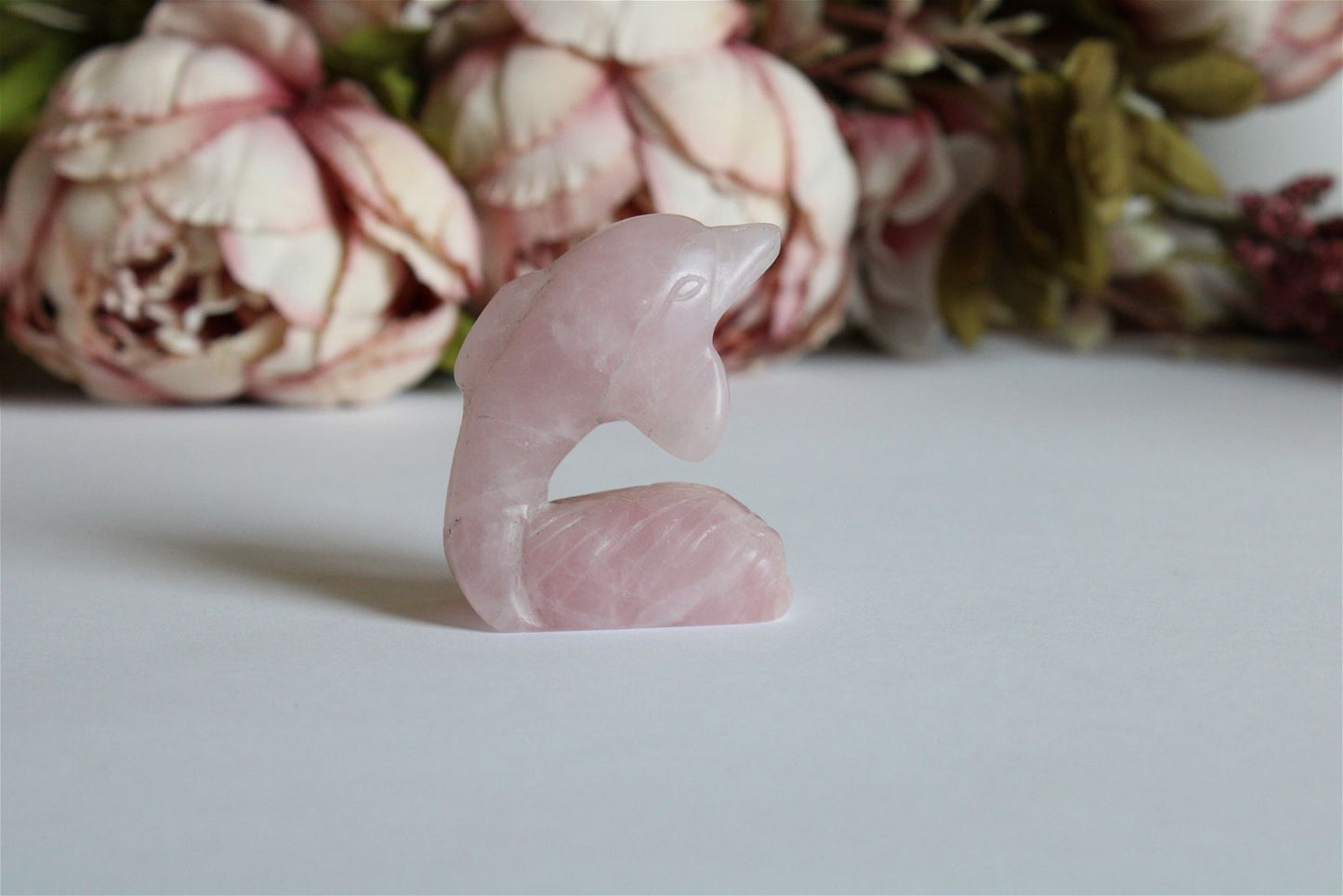 Dauphin en quartz rose - Aurore Lune 