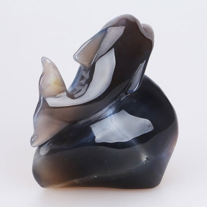 Dauphin sculpté dans l'agate - Aurore Lune 
