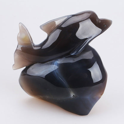 Dauphin sculpté dans l'agate - Aurore Lune 