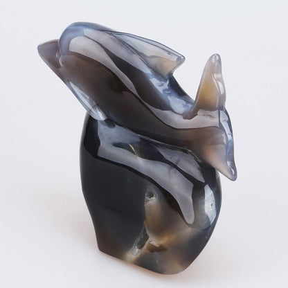 Dauphin sculpté dans l'agate - Aurore Lune 