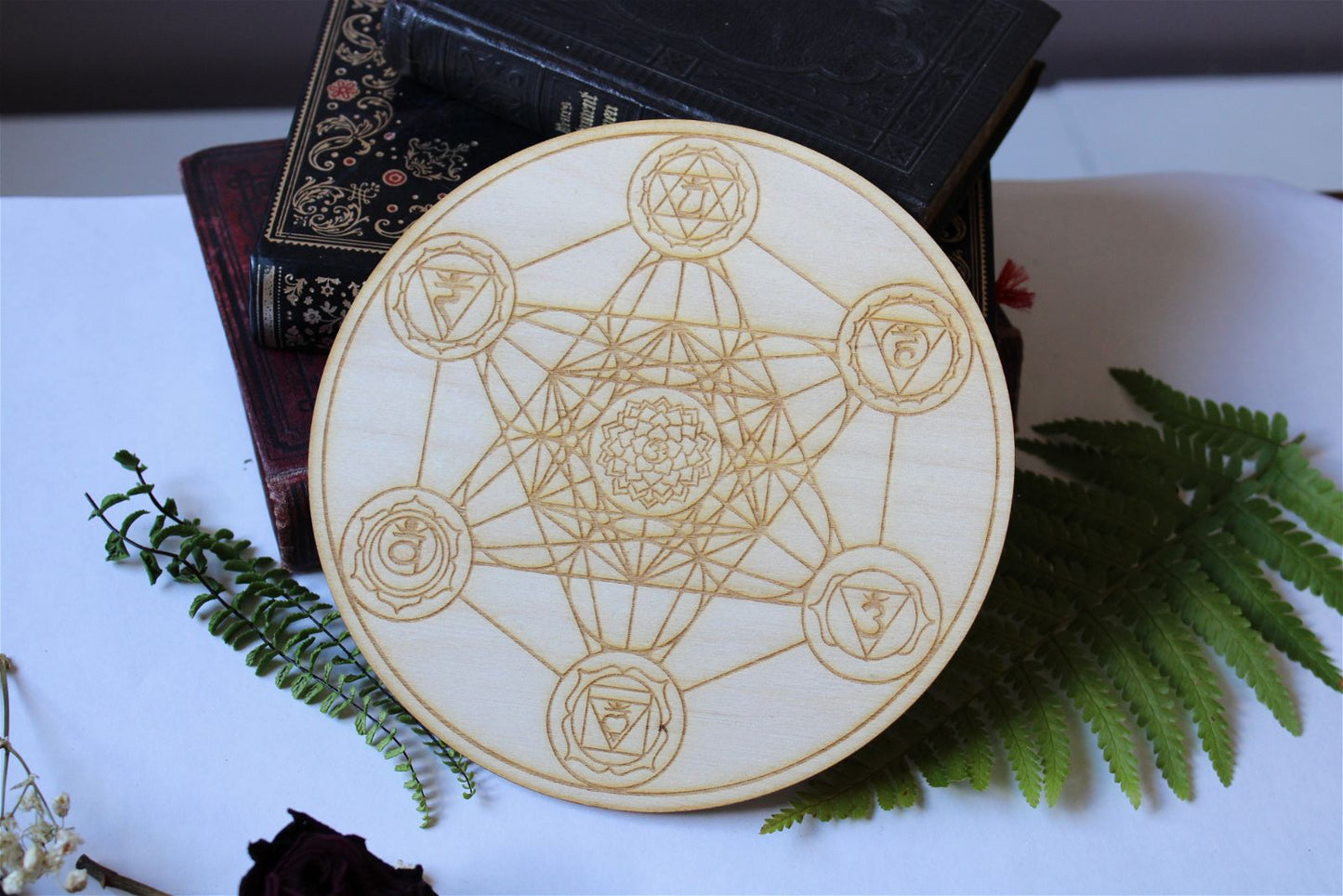 Décoration En Bois de bouleau Metatron 15cm - Aurore Lune 