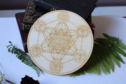 Décoration En Bois de bouleau Metatron 15cm - Aurore Lune 