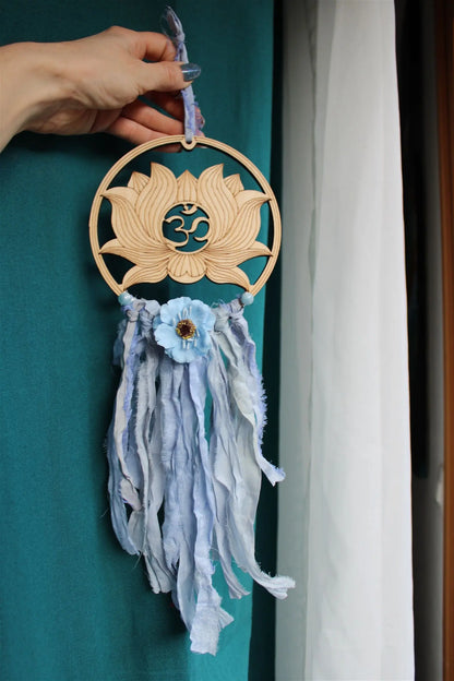 Décoration murale Lotus ohm et soie AIGUE MARINE - Aurore Lune 
