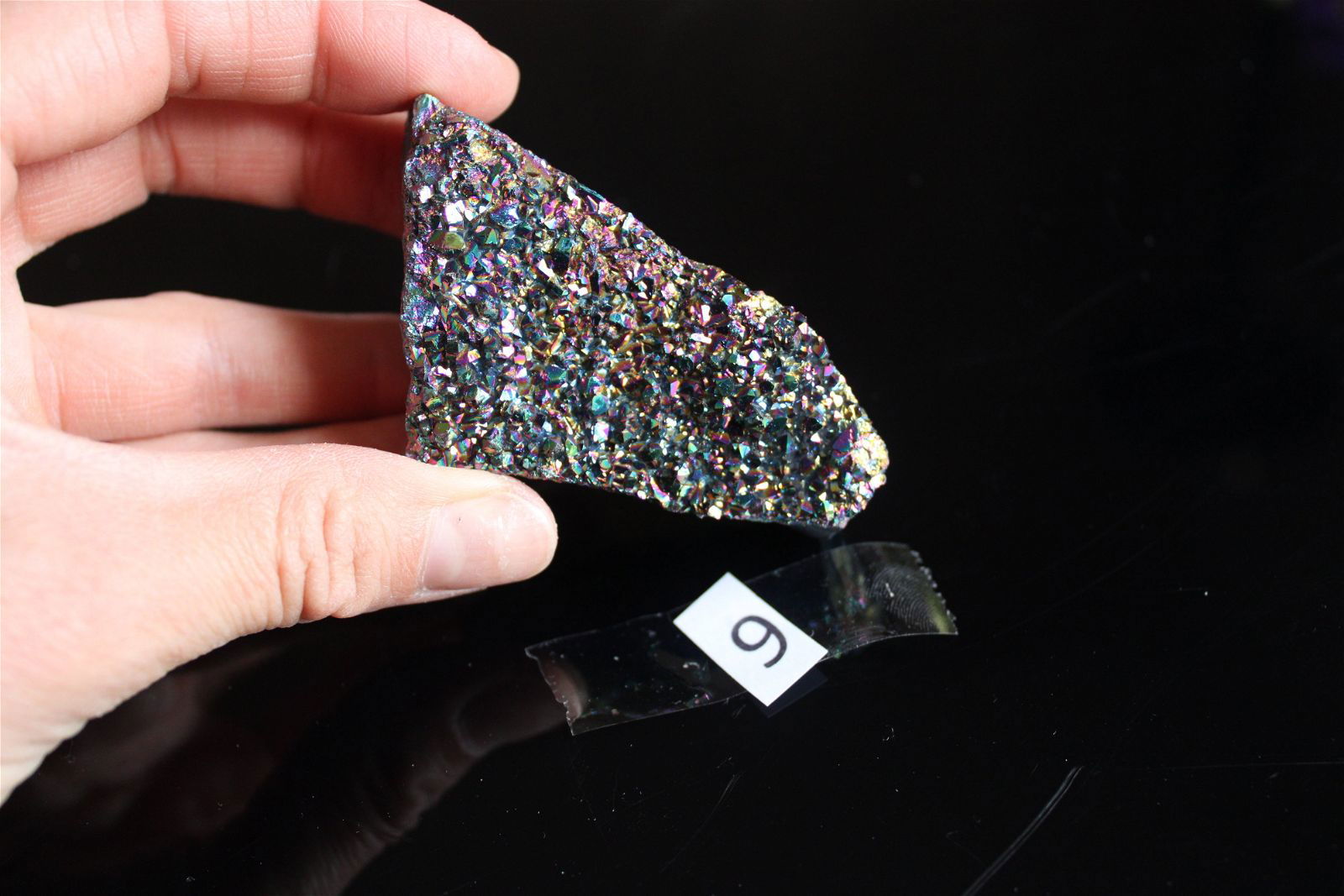 Druse en cristal de roche rainbow aura AU CHOIX - Aurore Lune 