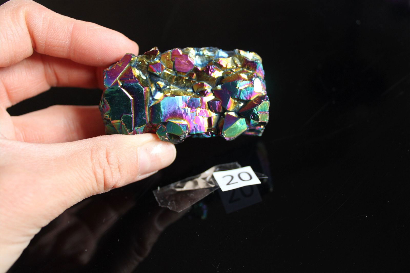 Druse en cristal de roche rainbow aura AU CHOIX - Aurore Lune 