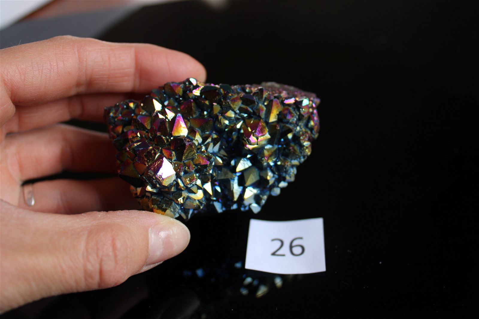 Druse en cristal de roche rainbow aura AU CHOIX - Aurore Lune 