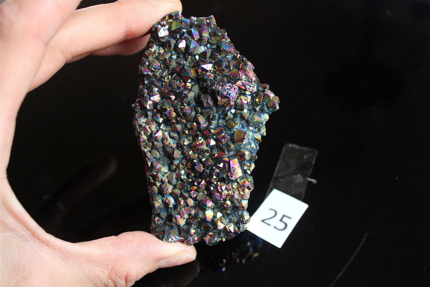 Druse en cristal de roche rainbow aura AU CHOIX - Aurore Lune 