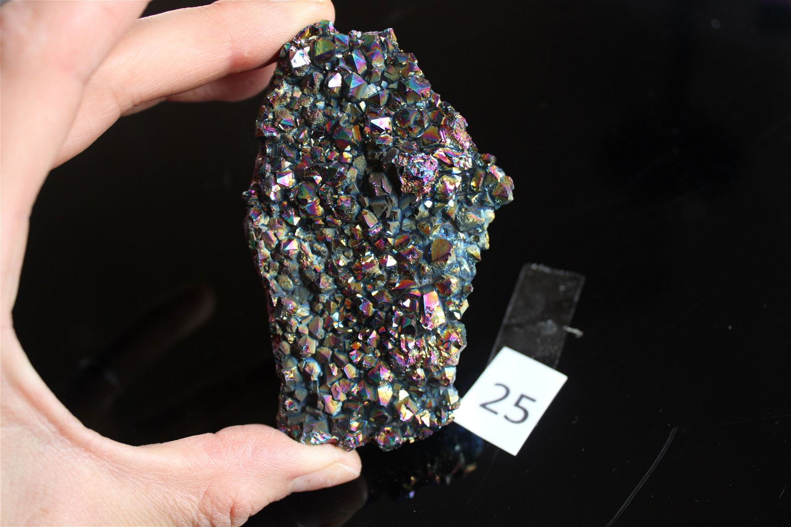 Druse en cristal de roche rainbow aura AU CHOIX - Aurore Lune 