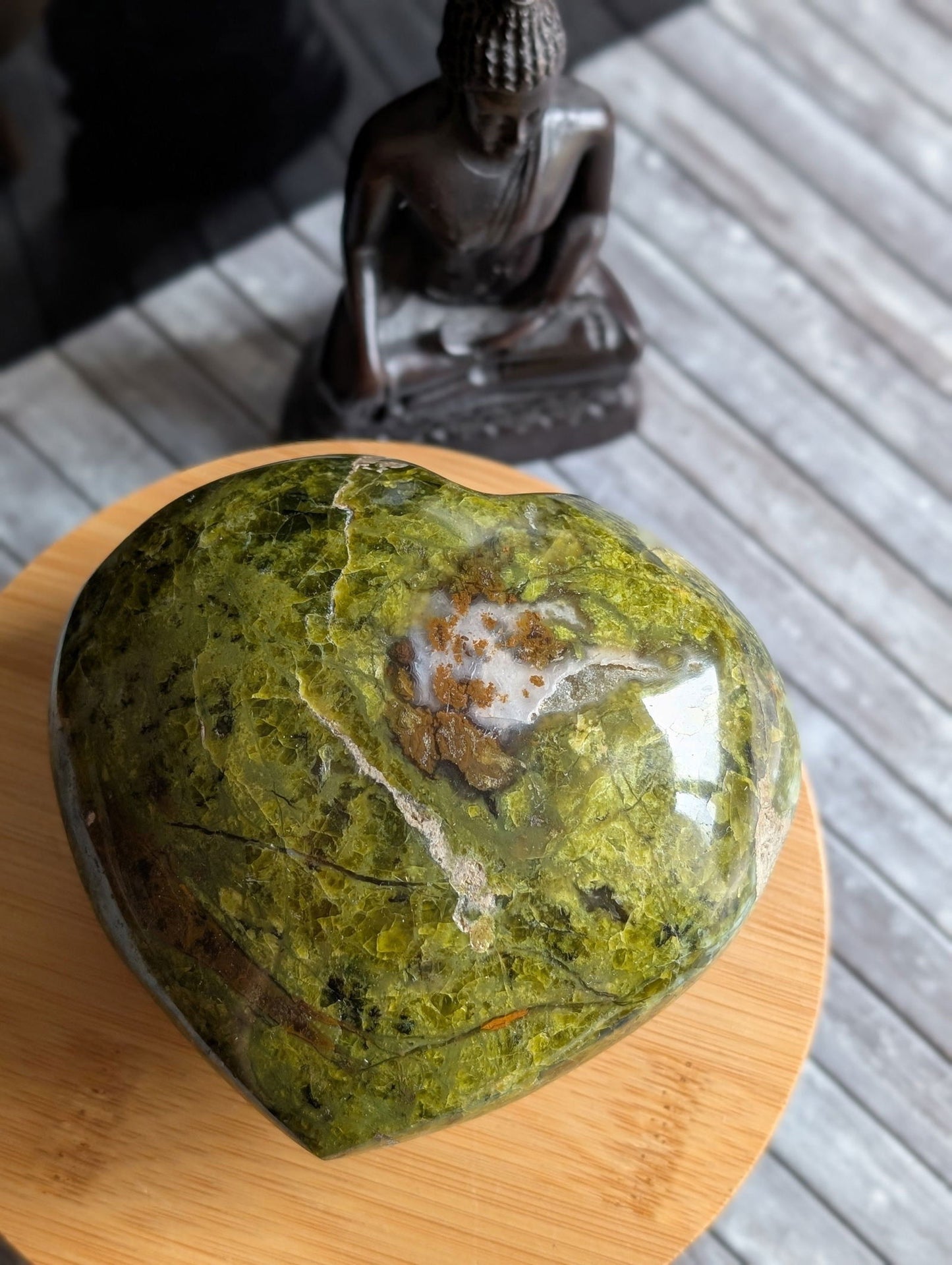Enorme coeur en opale verte - Aurore Lune 
