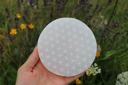 Fleur de vie en sélénite 12 cm - Aurore Lune 