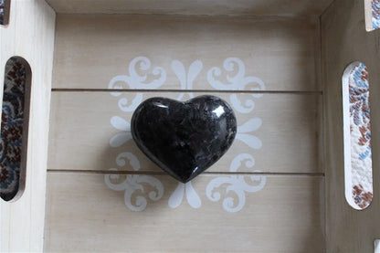 Galet ou coeur gabbro ou lunélite ou merlinite * COLISSIMO - Aurore Lune 