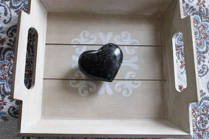 Galet ou coeur gabbro ou lunélite ou merlinite * COLISSIMO - Aurore Lune 
