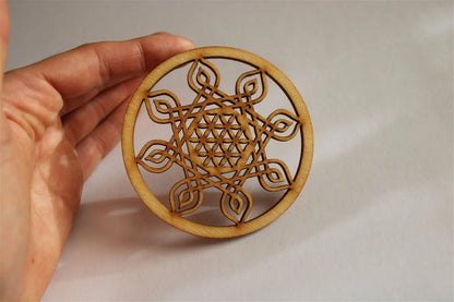 Géométrie Sacrée En Bois de bouleau  Fleur de vie - Aurore Lune 