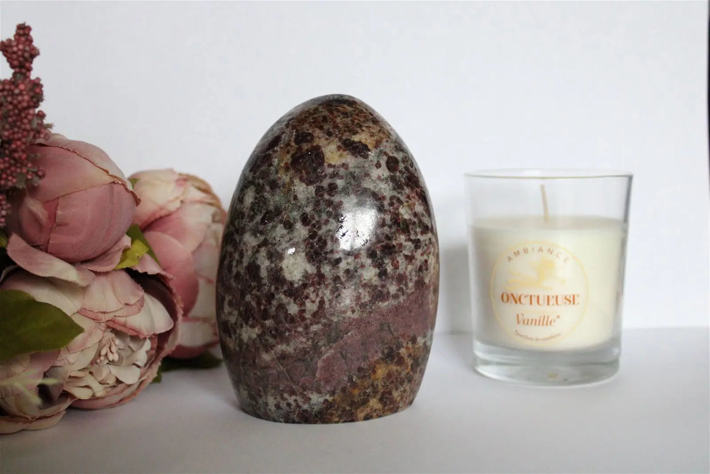 Grand grenat rubellite 13 cm 1.489 kg environ RARE - Aurore Lune 
