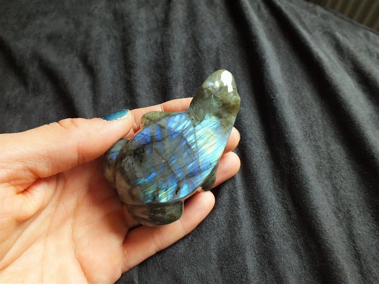 Grenouille ou crapaud en labradorite  A - Aurore Lune 