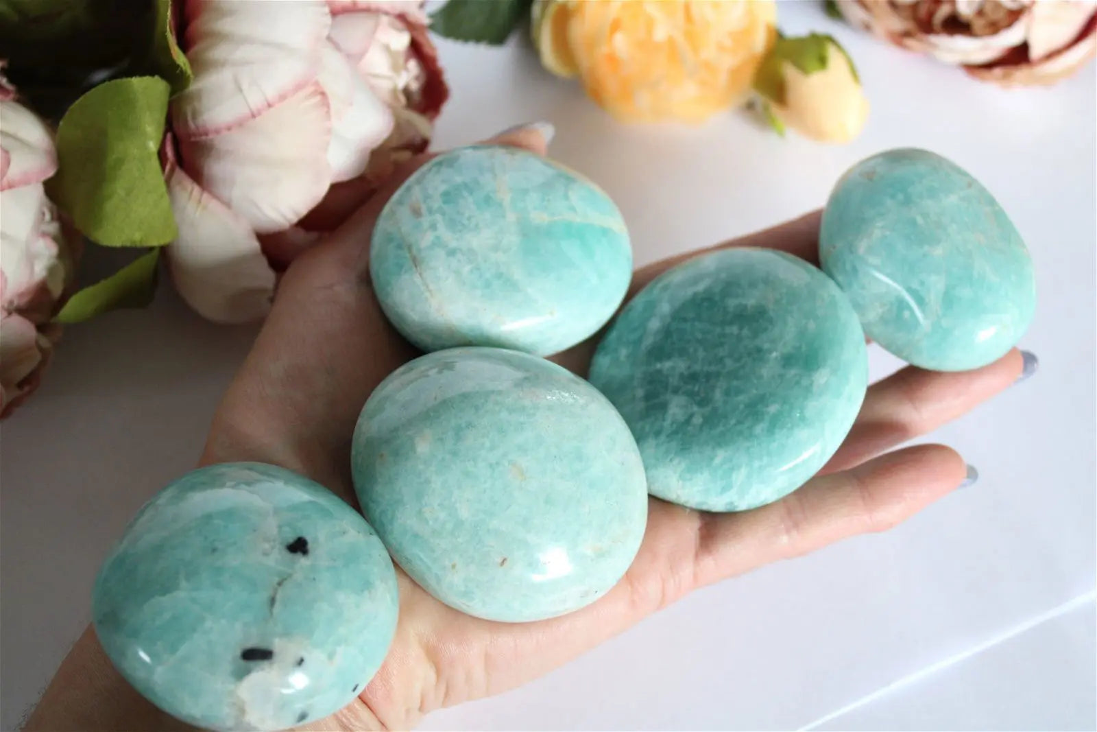 Gros galet en amazonite - Aurore Lune 