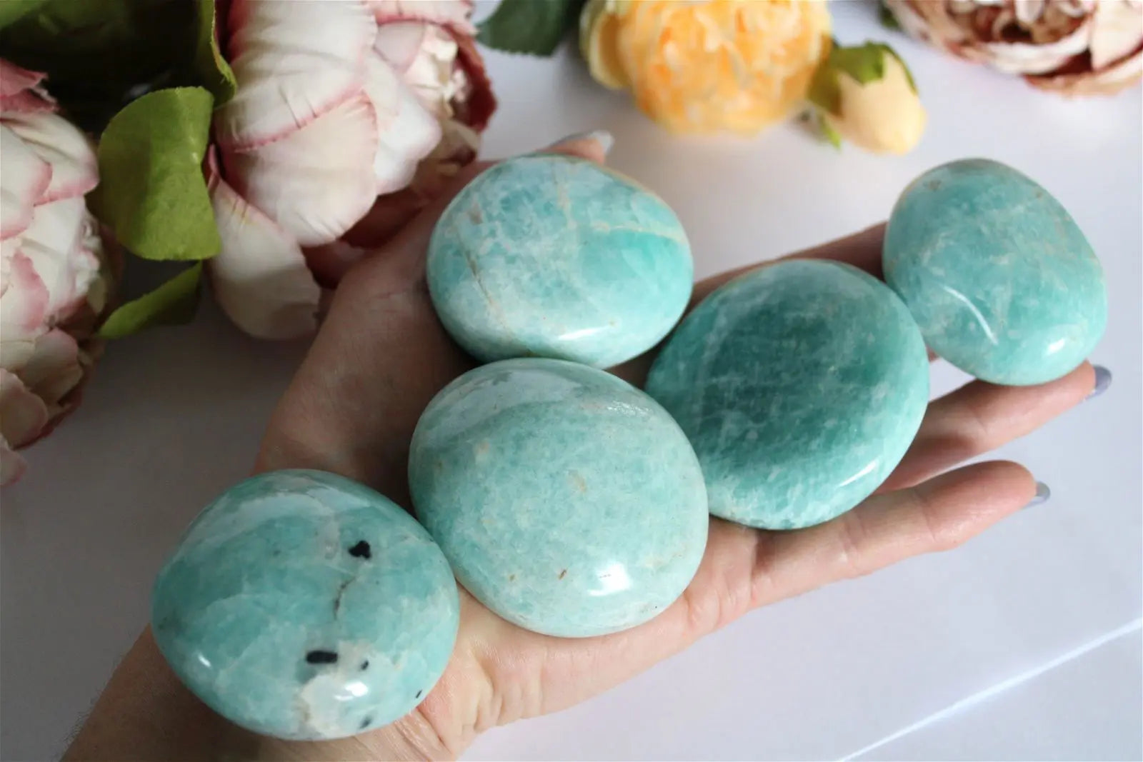 Gros galet en amazonite - Aurore Lune 