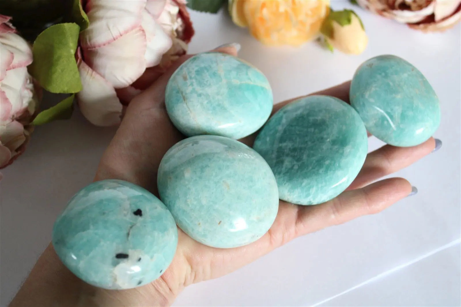 Gros galet en amazonite - Aurore Lune 