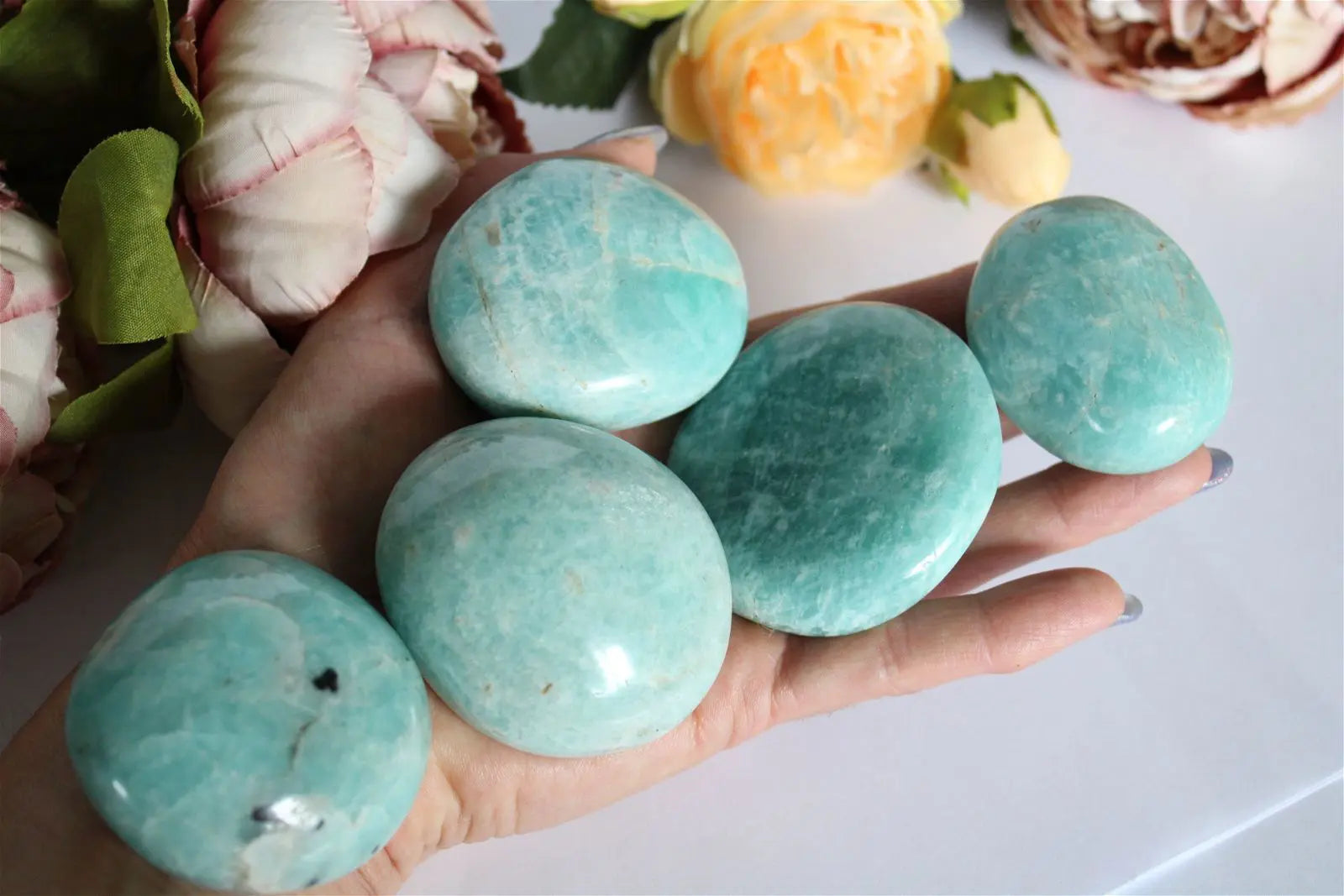 Gros galet en amazonite - Aurore Lune 