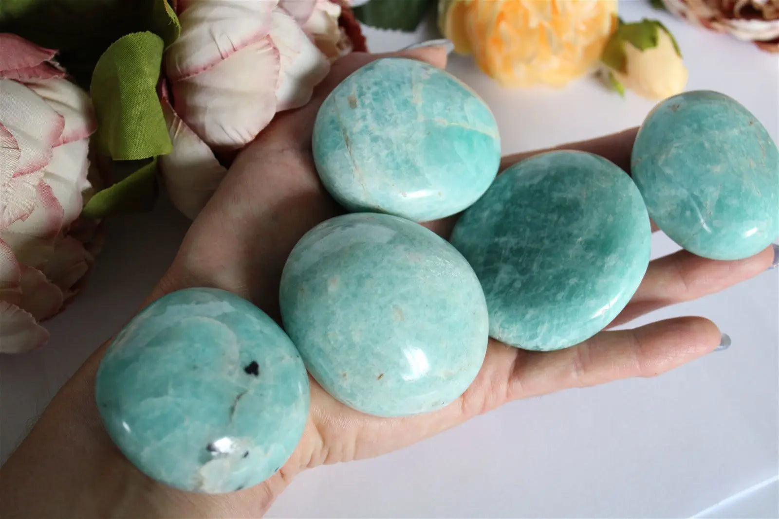 Gros galet en amazonite - Aurore Lune 