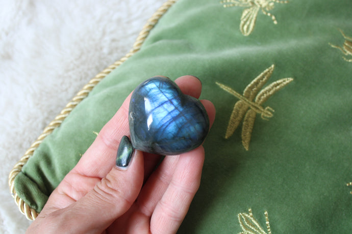 1 coeur labradorite bleue 4 cm