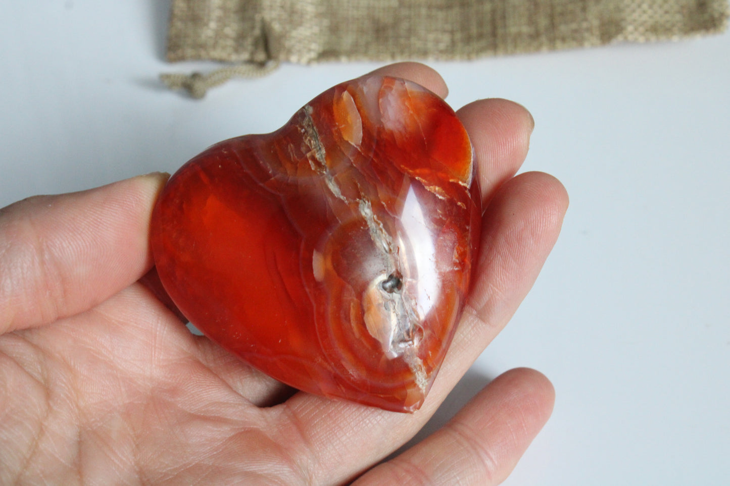 1 cœur en agate cornaline 6 cm