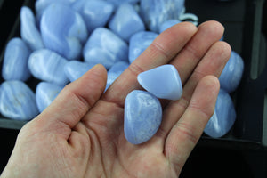 1 calcédoine bleue / agate dentelle - 3 tailles