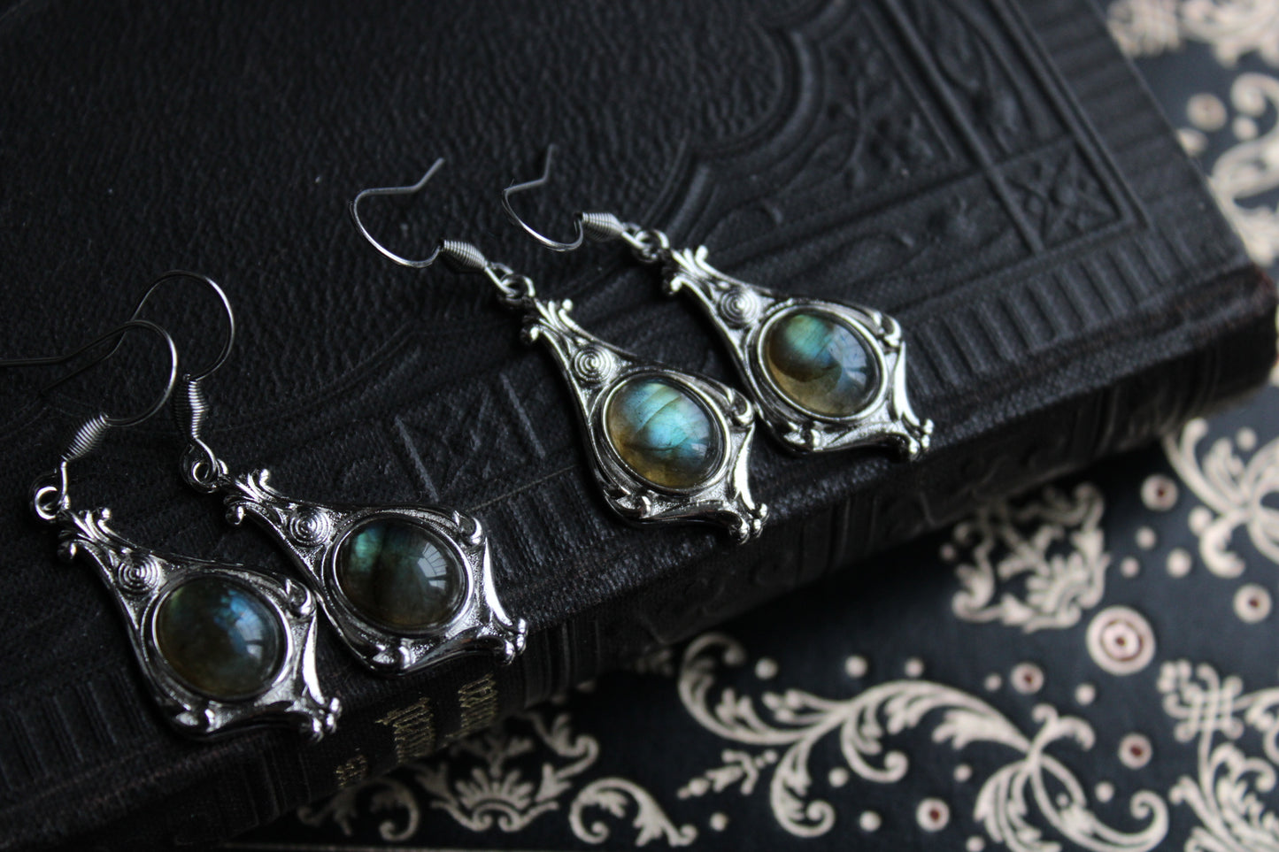 Boucles d'oreilles labradorites