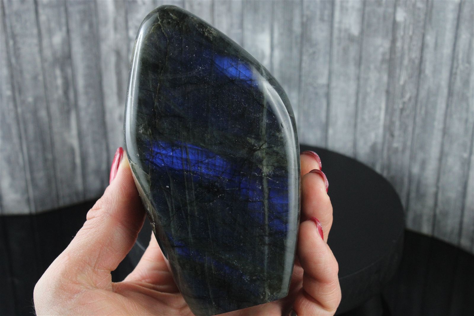 Labradorite bleue nuit à poser 558 gr - Aurore Lune 