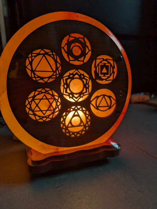 Lampe de sel Chakras complète câble ampoule - Aurore Lune 