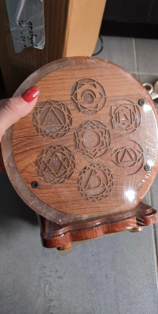 Lampe de sel Chakras complète câble ampoule - Aurore Lune 