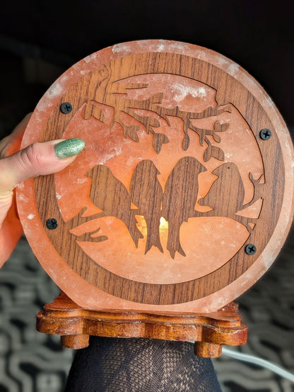 Lampe de sel oiseaux - Aurore Lune 