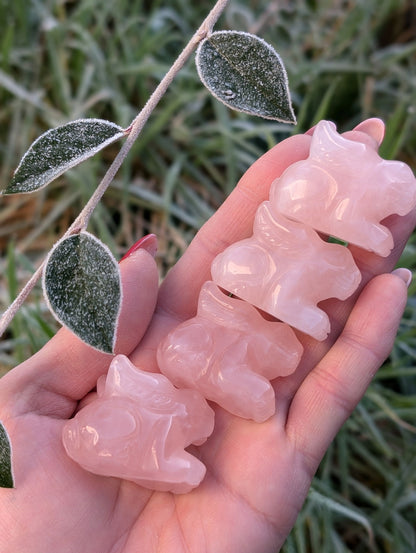 Lièvre en quartz rose - CHANCE ABONDANCE - Aurore Lune 