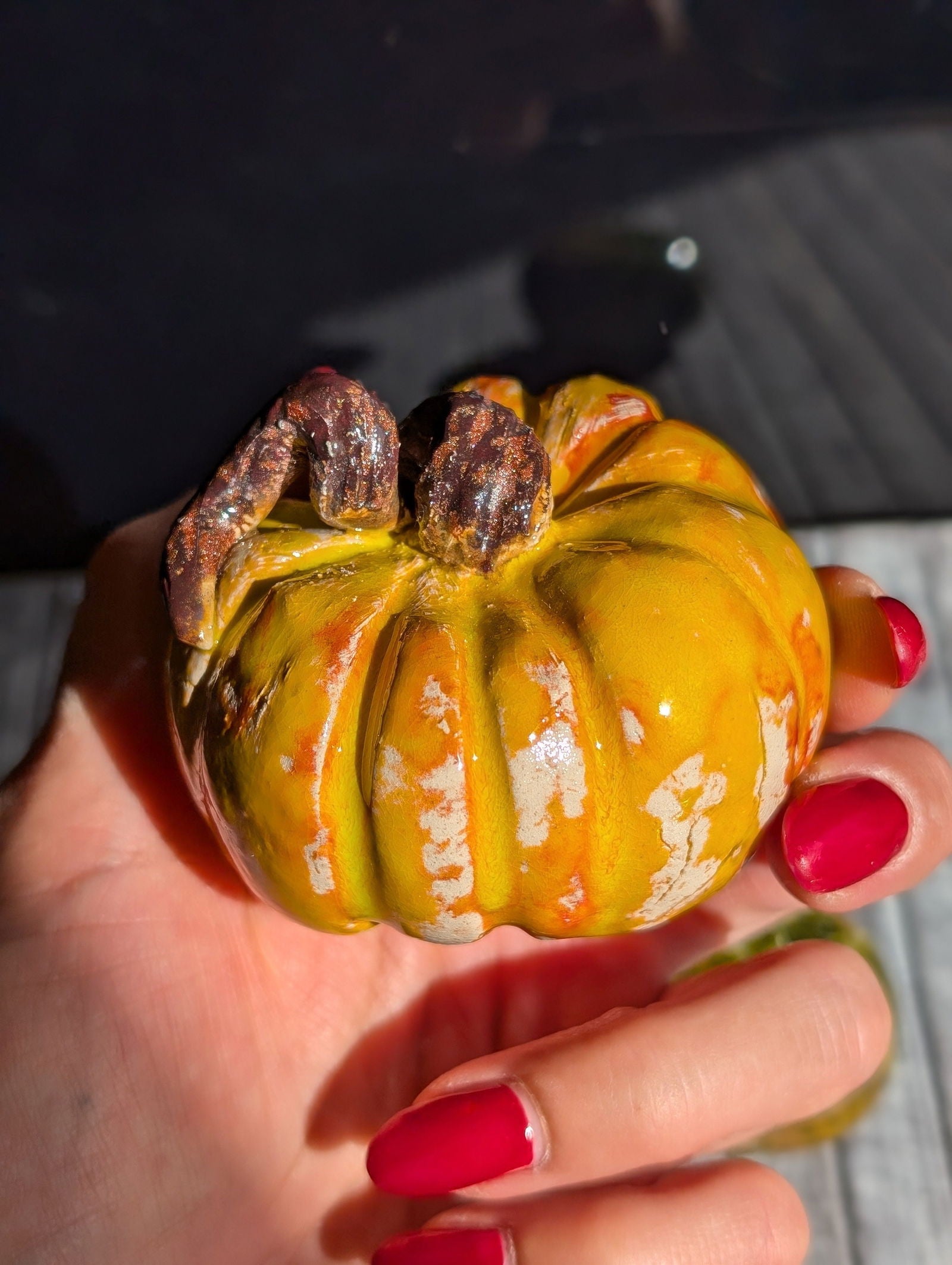 Lot poterie citrouille et opale verte - Aurore Lune 