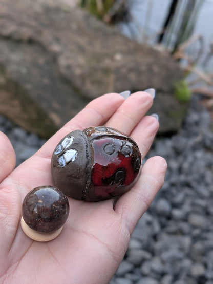 Lot poterie coccinelle et jaspe - Aurore Lune 