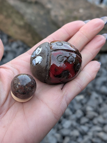 Lot poterie coccinelle et jaspe - Aurore Lune 