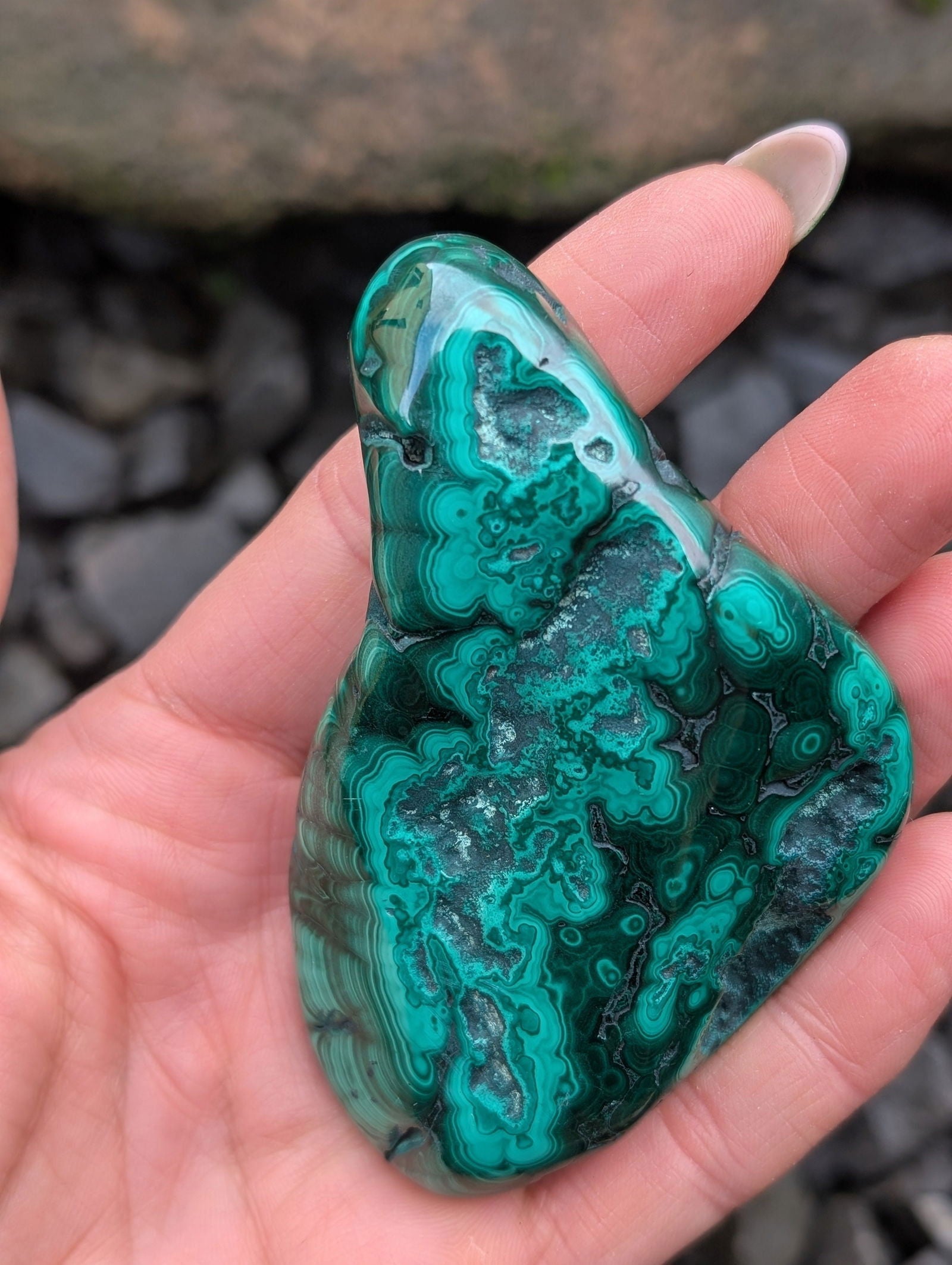 Malachite en forme libre - Aurore Lune 