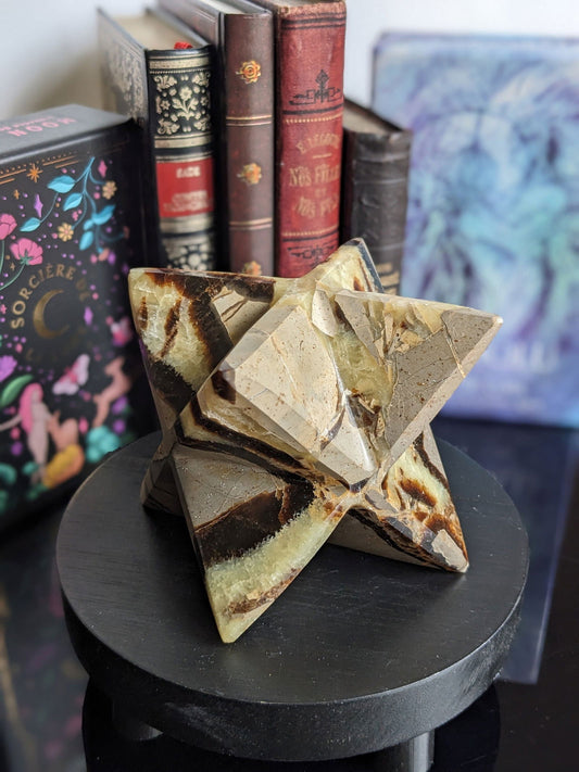 Merkaba en septaria sauvage ou pierre du dragon - Aurore Lune 