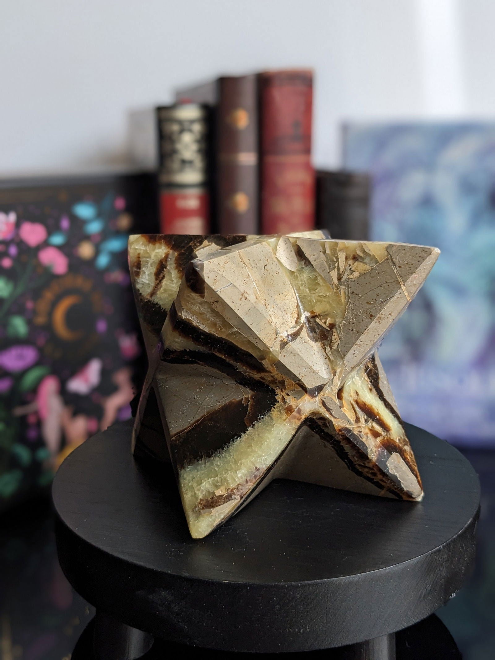 Merkaba en septaria sauvage ou pierre du dragon - Aurore Lune 