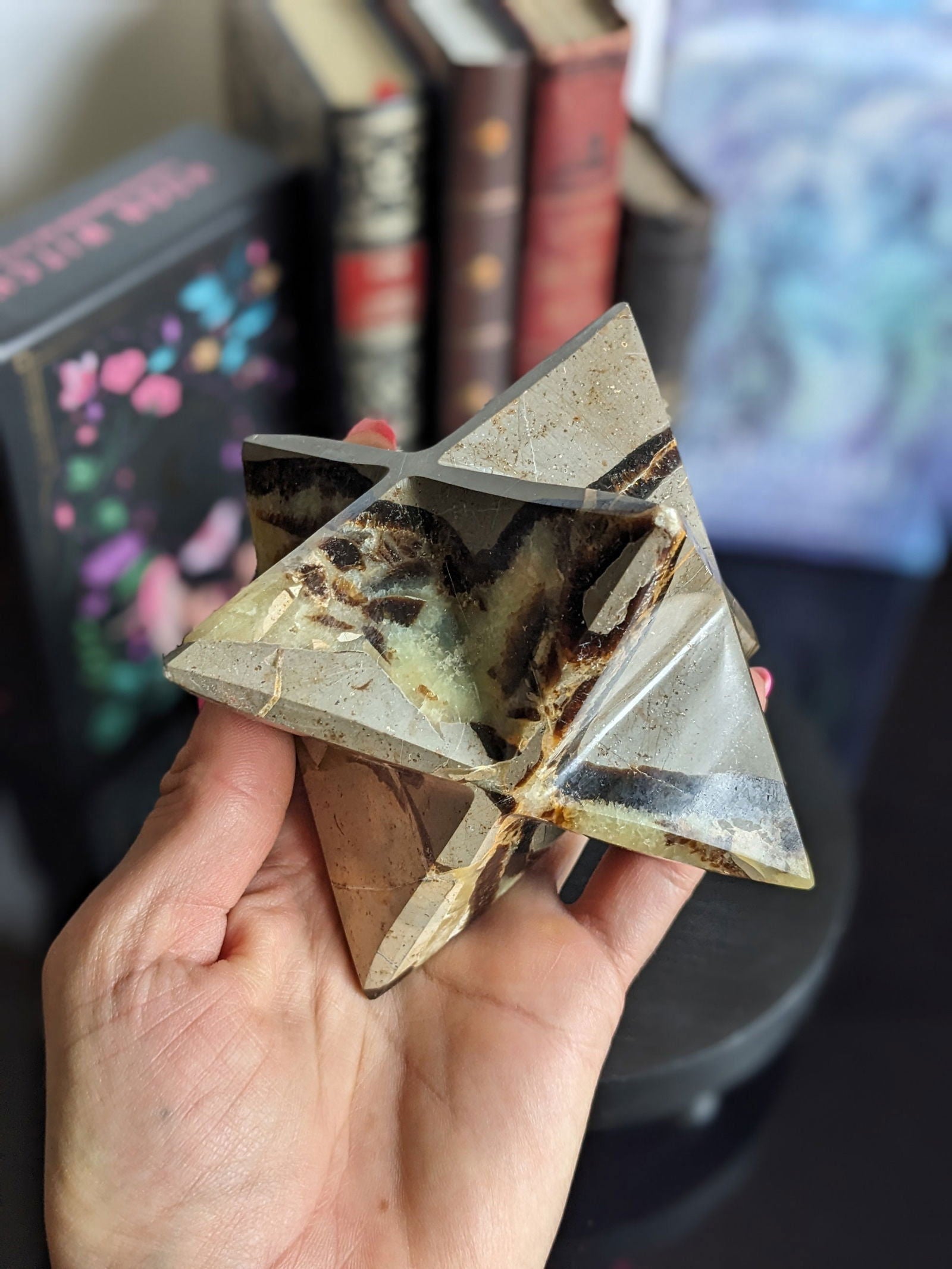 Merkaba en septaria sauvage ou pierre du dragon - Aurore Lune 