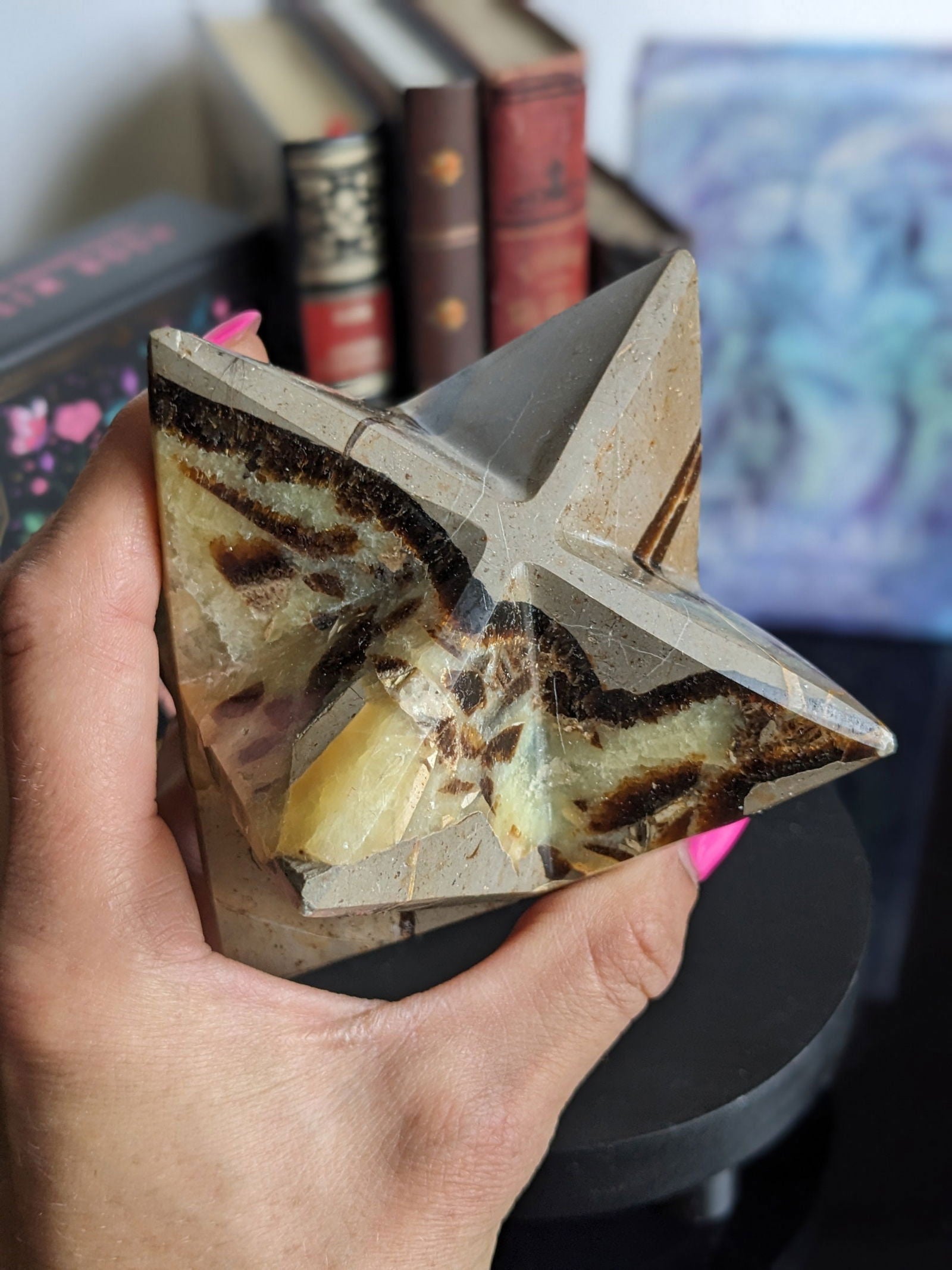 Merkaba en septaria sauvage ou pierre du dragon - Aurore Lune 